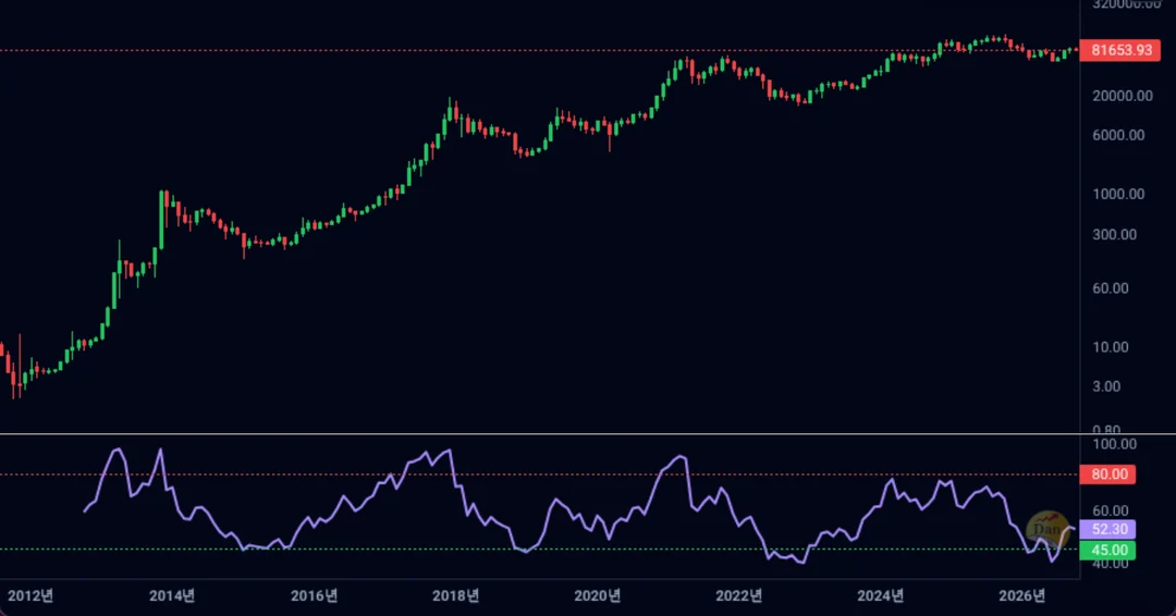 월봉 + RSI 차트 미리보기